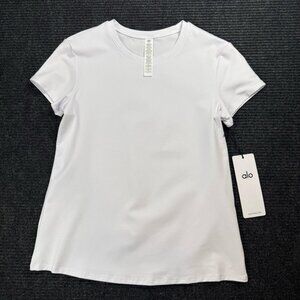 Alo Yoga White Alosoft Finnese Tee Retail